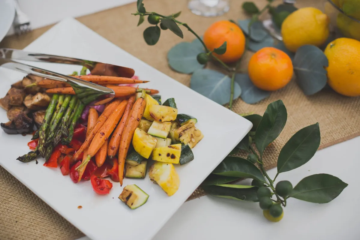 Elevated plated catering presentation